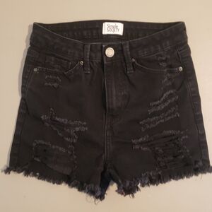 Simple Society Black Distressed Women's Shorts